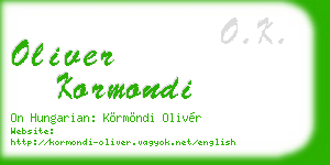 oliver kormondi business card